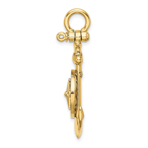 Diamond2Deal Anchor Compass Charm Yellow Gold 3