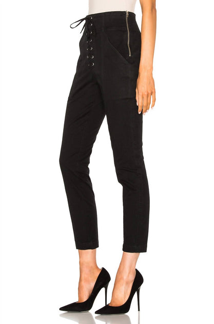 A.L.C. High Waisted Lace Up Ankle Pant Black US 4 3