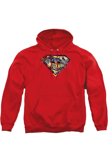 Gildan Superman American Way Hooded Sweatshirt Red Large 2