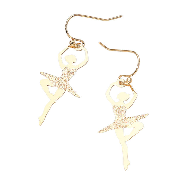 FASHNZFAB Ballerina Silhouette Dangle Earrings Silver 3