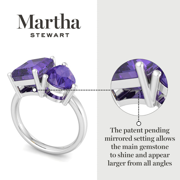 Martha Stewart Two Stone Gemstone Ring Green US 7 5