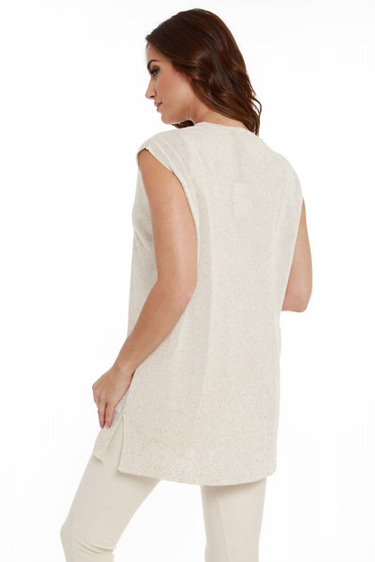ANGEL Linen Vest Beige Medium 4