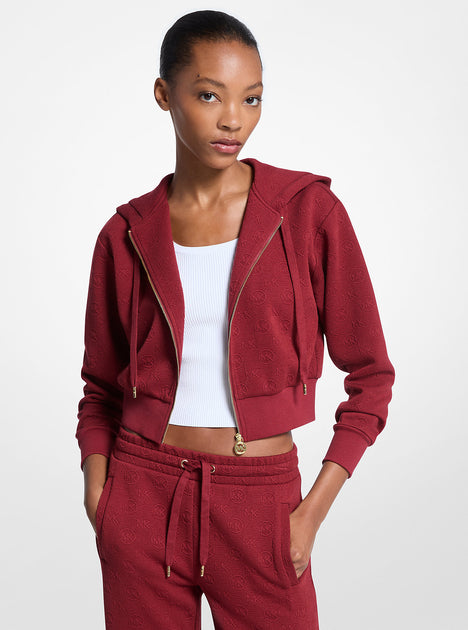 Michael Kors Cropped Zip-Up Hoodie White Large 4