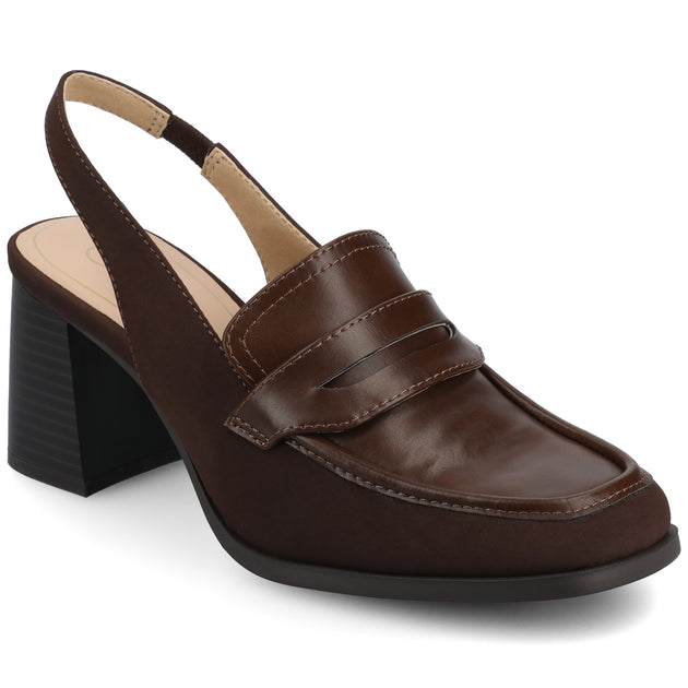 Journee Collection Henrika Moc Toe Pumps Brown 6.5 2
