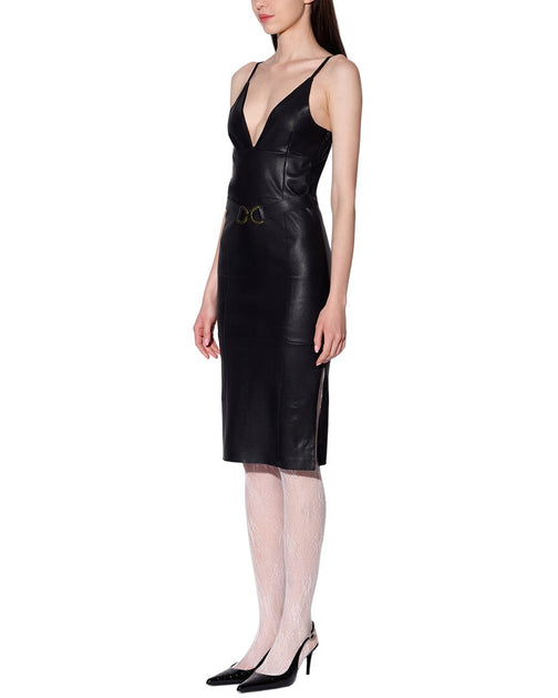 Walter Baker Lorelai Leather Dress Black Small 4