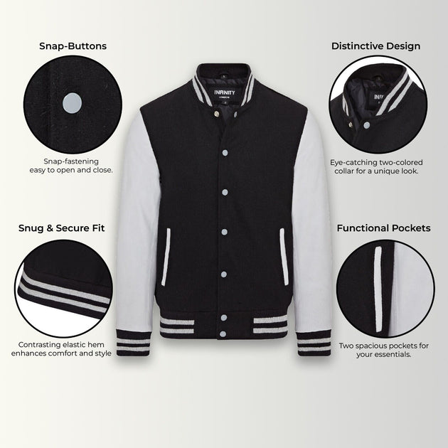 Infinity Letterman Varsity Jacket Genoa Grey Small 3