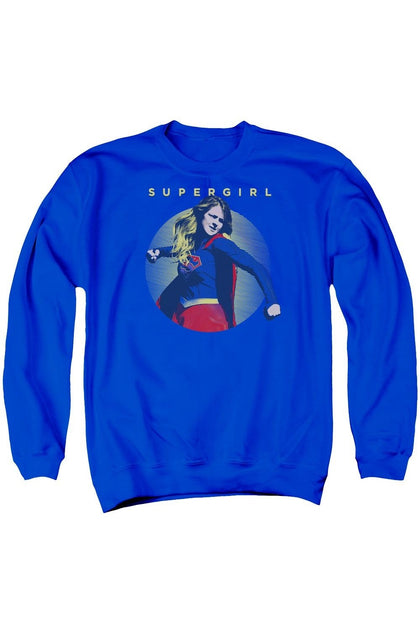 Gildan Supergirl Classic Hero Crewneck Sweatshirt Blue Medium 2