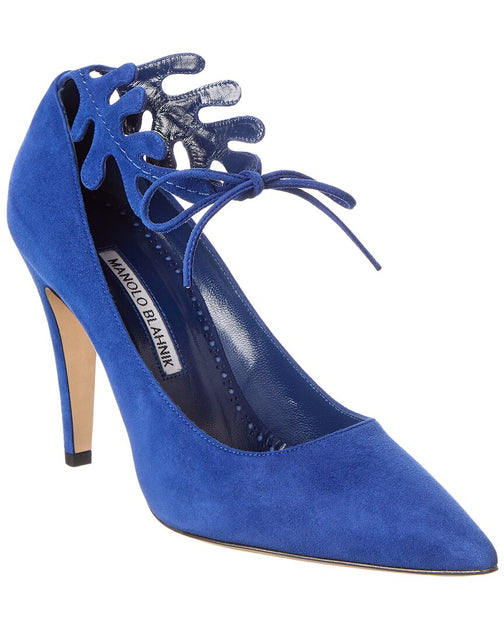 Manolo Blahnik Florettehi 100 Pump Blue EU 37.5 2