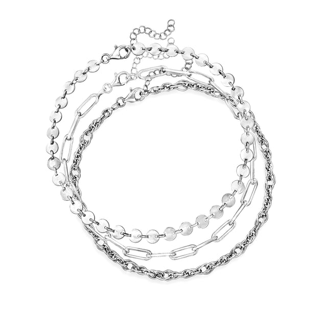 Ross-Simons Sterling Silver Anklet Set Silver 2
