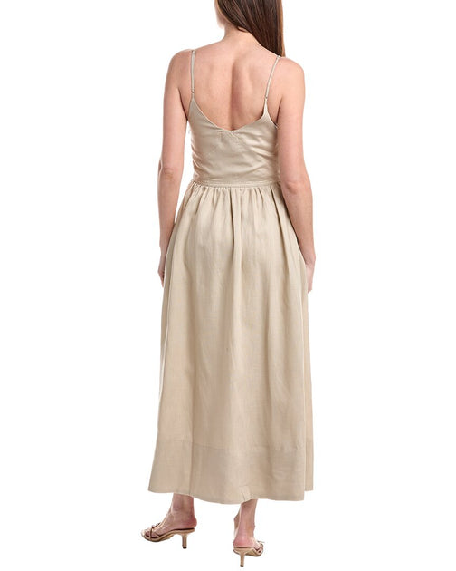 House of Harlow 1960 Melinda Paneled Linen-blend Midi Dress