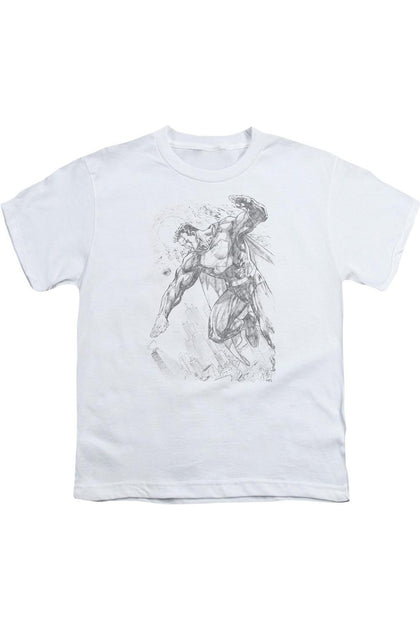 Gildan Superman Pencil City To Space T-Shirt White Small 2