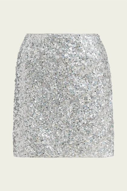 Essentiel Antwerp Ferlin Sequin Mini Skirt Silver EU 36 4