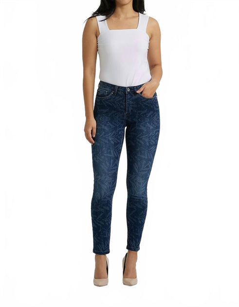 Joseph Ribkoff Leaf Print Jeans Blue US 4 2