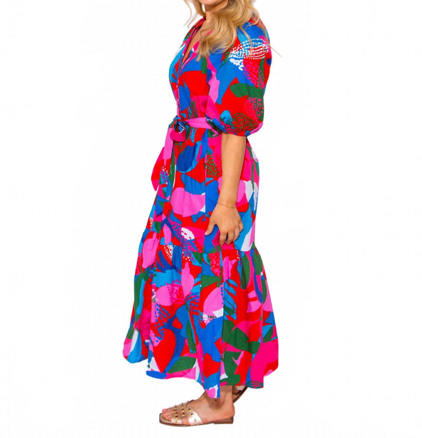 Sugarlips Wildflower Button Down Midi Dress Multi Medium 4