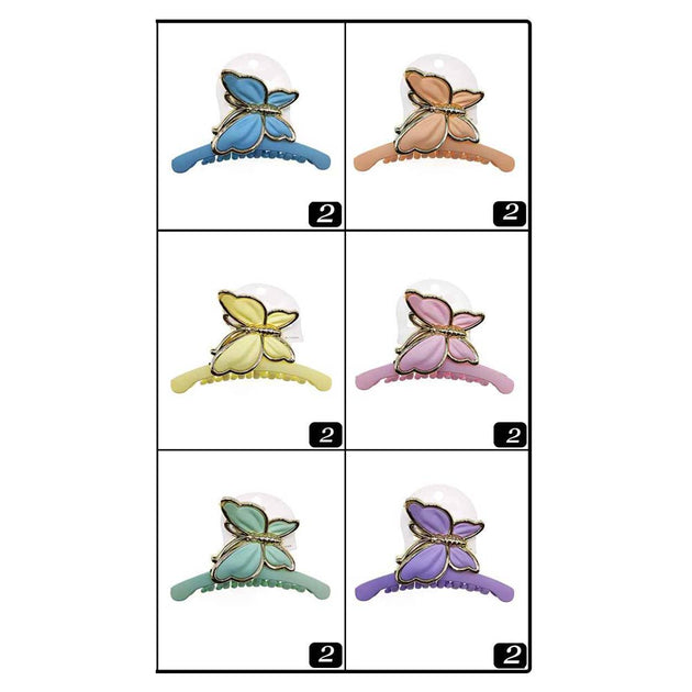 FASHNZFAB Butterfly Accent Hair Claw Clips Multi 3