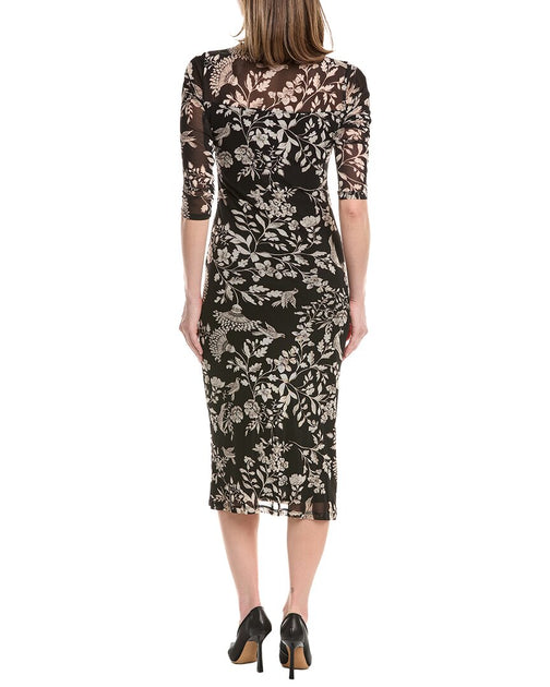 Anne Klein Side Ruched Mesh Midi Dress Black XLarge 3