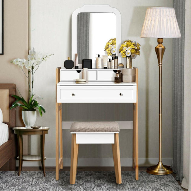 Hivvago Vanity Table Set White 3