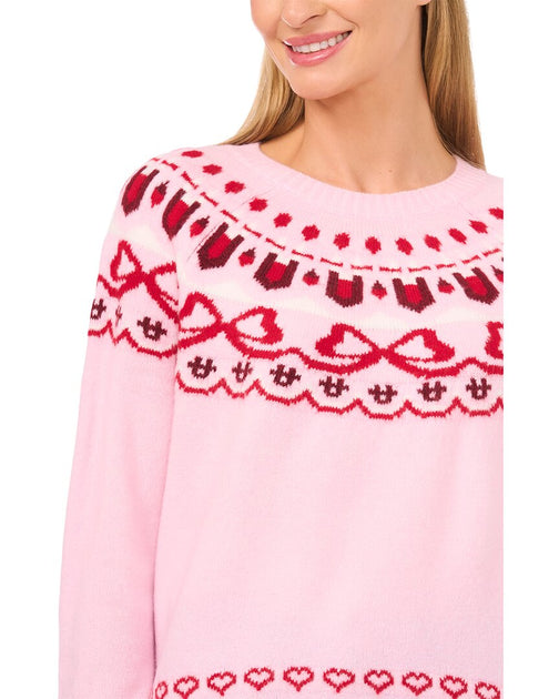 CeCe Pullover mit Schleife und Fair Isle Muster Pink XLarge 4