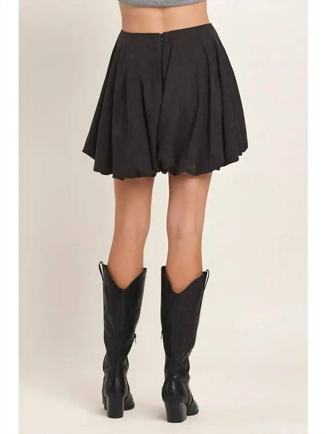 ABLE Suede Balloon Skort Black Small 4