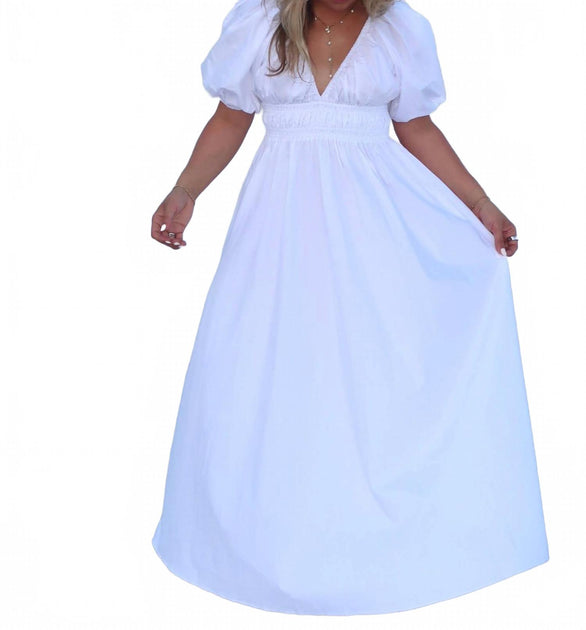 OLIVACEOUS Marco Maxikleid Weiß Small 4