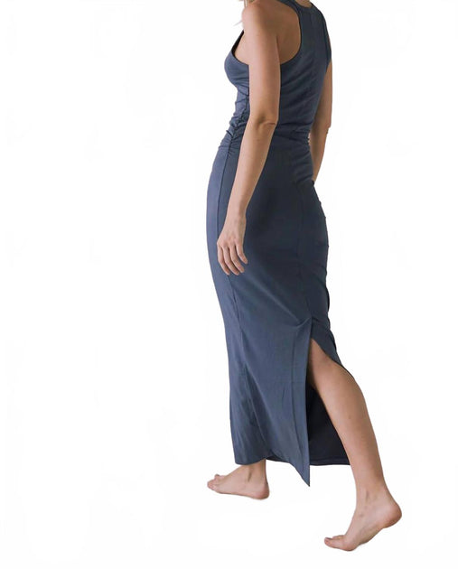 drop waist dress floral Chaser Bliss Future Midi Dress In Gray