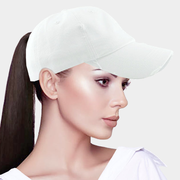 FASHNZFAB Vintage Ponytail Baseball Cap Pink 7