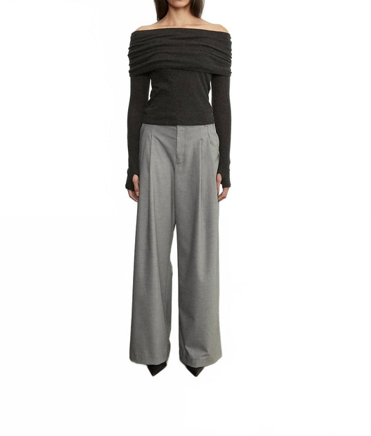 Enza Costa Long Sleeve Top Grey XS 2