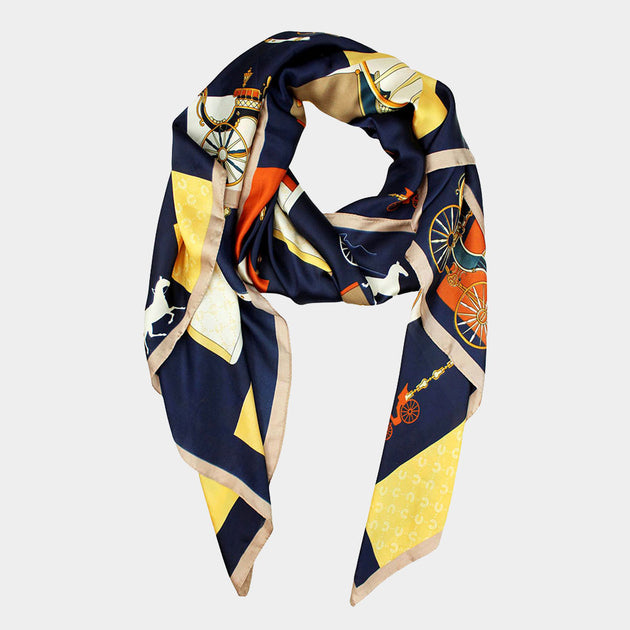 TRUEDAMES Classic Carriage Printed Oblong Scarf Multi 2