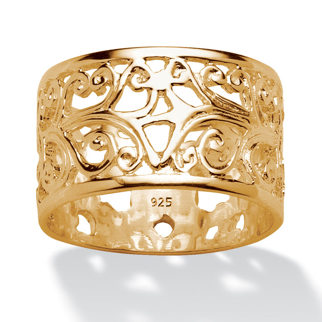 Palm Filigree Ring Yellow US 8 2