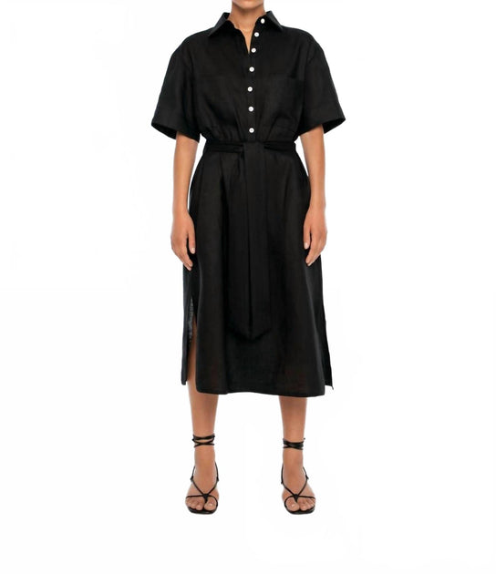 Dāl the Label Midi Shirtdress Black Small 2