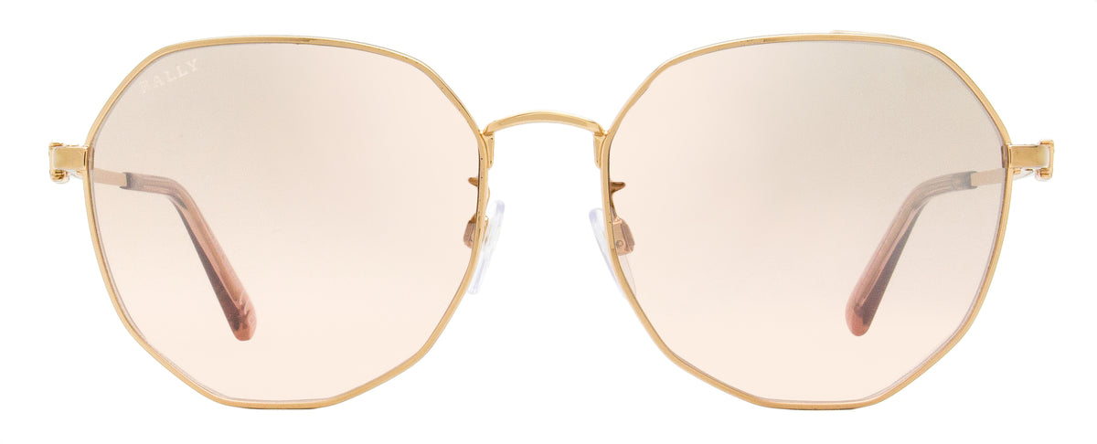 サングラス Bally Sunglasses BY0093D 33Z Rose Gold Mirror Asian Fit Bally Women's Geometric Sunglasses By0093d 33z Gold/rose
