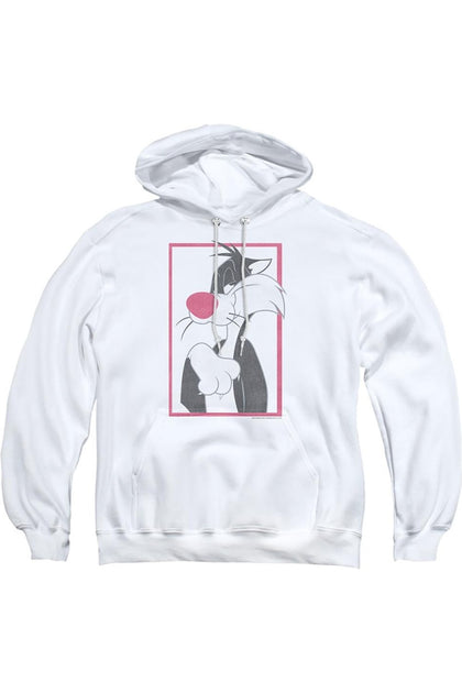 Gildan Looney Tunes Sylvester Hooded Sweatshirt White XL 2