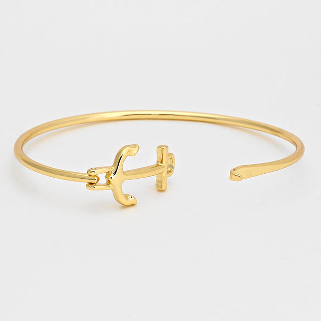 FASHNZFAB Anchor Hook Bracelet Gold One Size 3