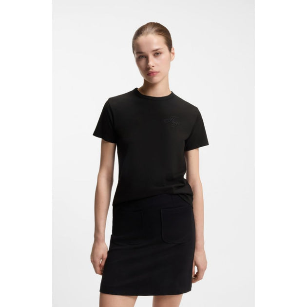 Hugo Boss Embroidered-logo T-shirt Black Small 4