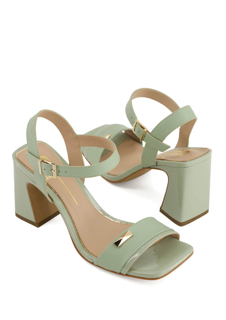 Andrea Block Heel Sandal Green US 6 4