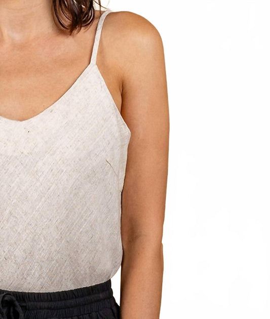 PAPARAZZI Linen Blend Cami Tank Top Beige XLarge 3