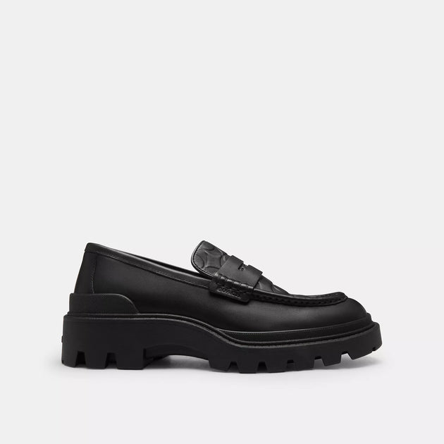 【SALE!】COACH レザー ローファー US5 Cロゴ付き チョーク Coach Outlet Loafer In Signature Leather | ShopSimon