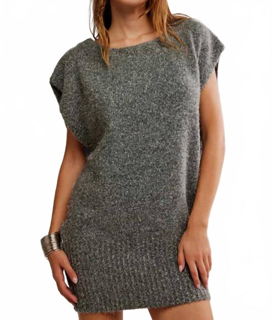 Free People Talia Strick Mini Kleid Grau XSmall 2