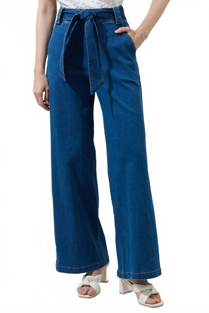 Sugarlips June Wanetta Wide Leg Pants Blue Medium 2