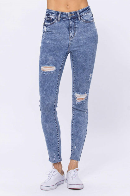 Judy Blue Destroyed Skinnies Blue US 24W 2