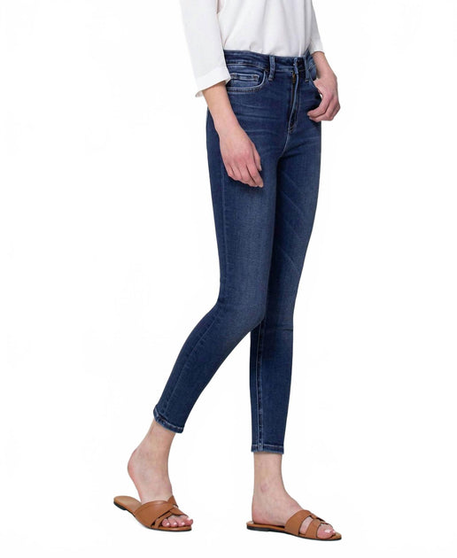Flying Monkey High Rise Super Soft Crop Skinny Jeans Blue 30 3