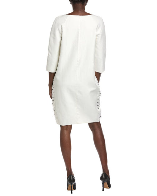 Robe Mi-longue en Mélange de Soie Akris Blanc US 10 3