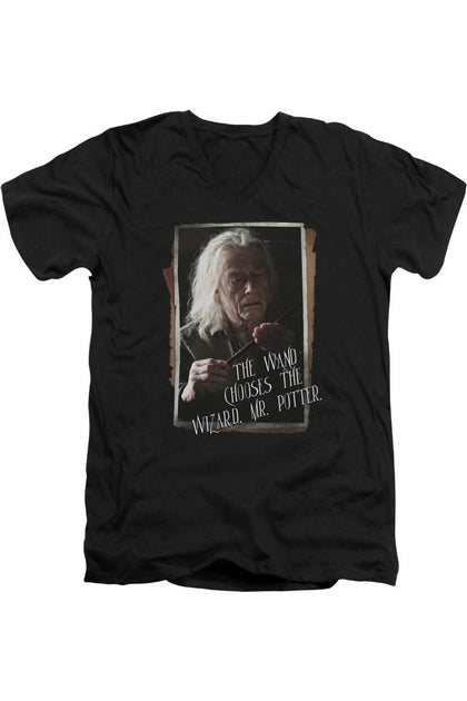 Gildan Harry Potter Ollivander V-Neck T-Shirt Black XXL 2