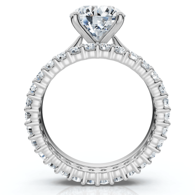 Pompeii3 Solitaire Diamond Ring & Eternity Band Silver US 8.5 4