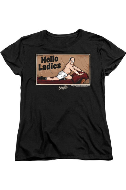 Gildan Seinfeld Hello Ladies T-Shirt Black Medium 2