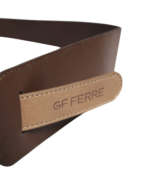 GF Ferre Braided Leather Belt Brown 70cm 4