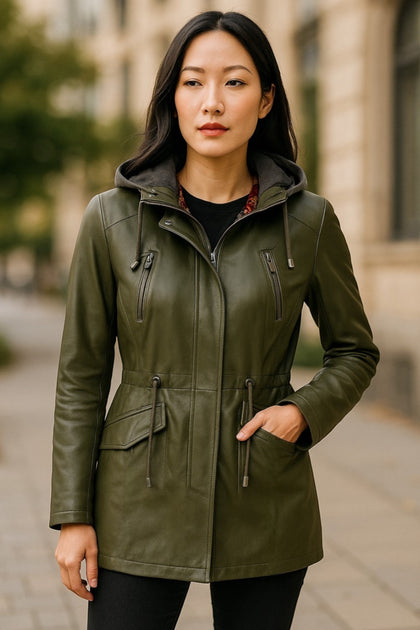 Infinity Clare Hooded Parka Jacket Green US 12 2