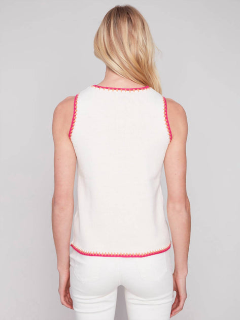 Charlie B Crewneck Knitted Tank Top White XLarge 4