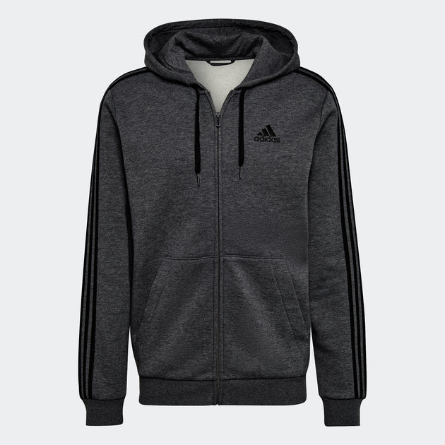 adidas Men s Essentials Fleece 3 stripes Full zip Hoodie ShopSimon