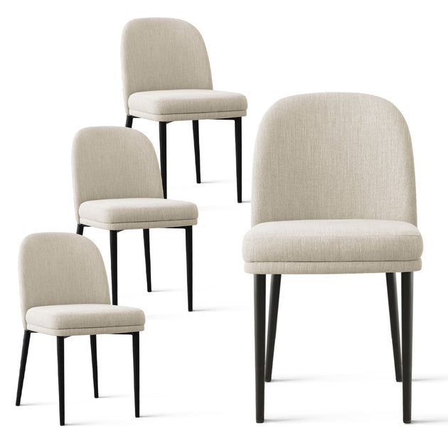 Maison Boucle Armless Dining Chair Set of 4 Beige 2